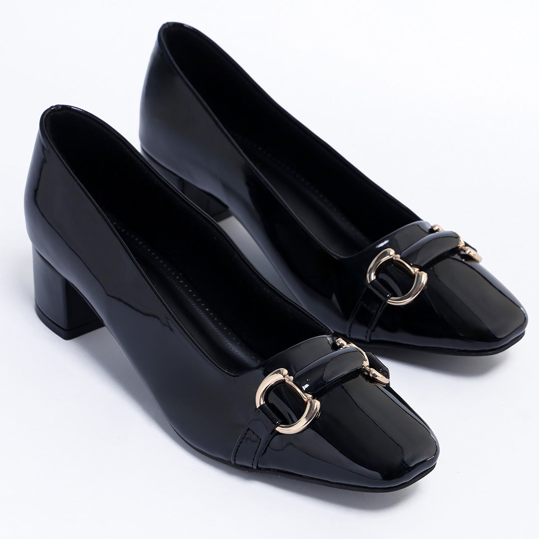 Classic Low Heel Pumps - Black