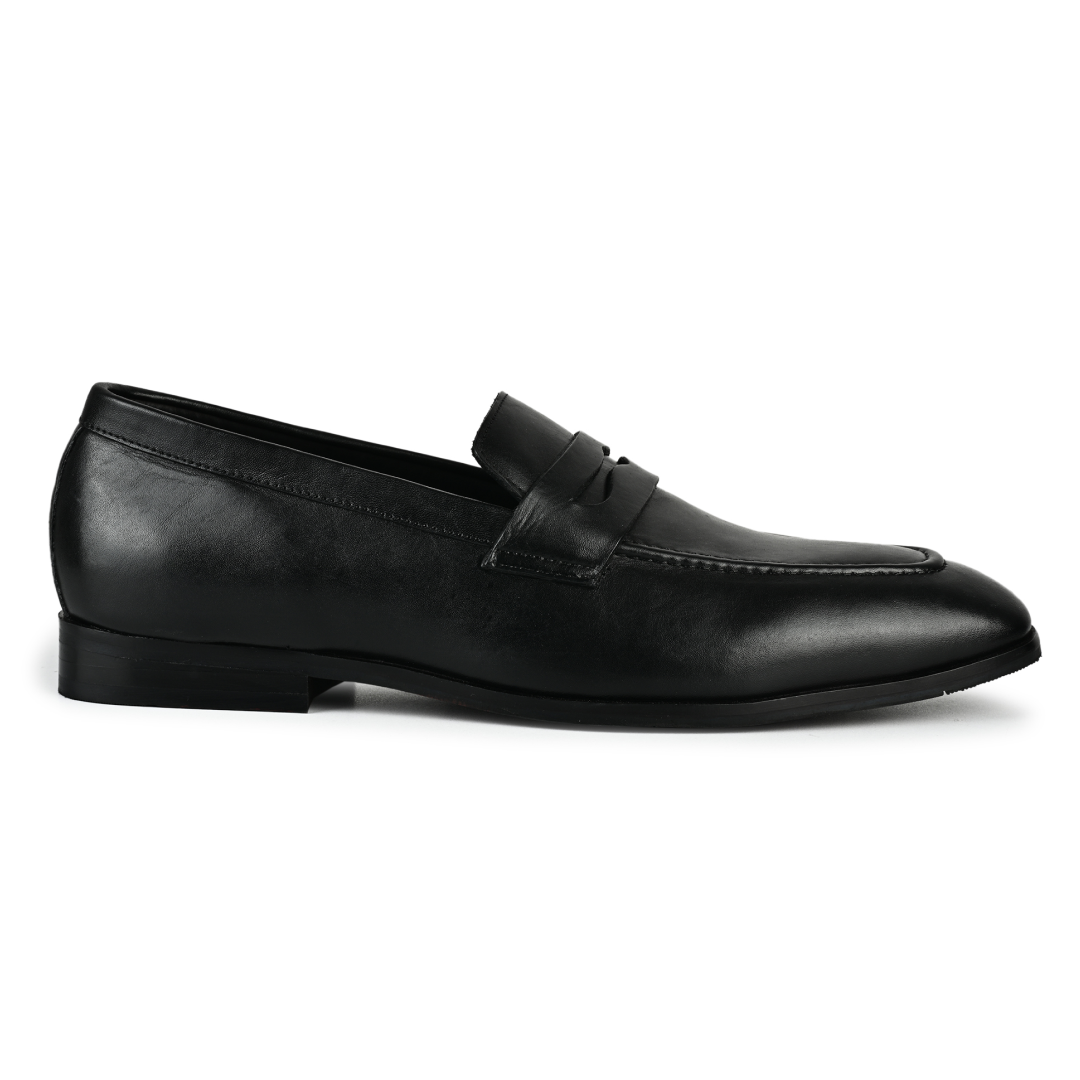 Allen Leather Penny Moccasins - Black