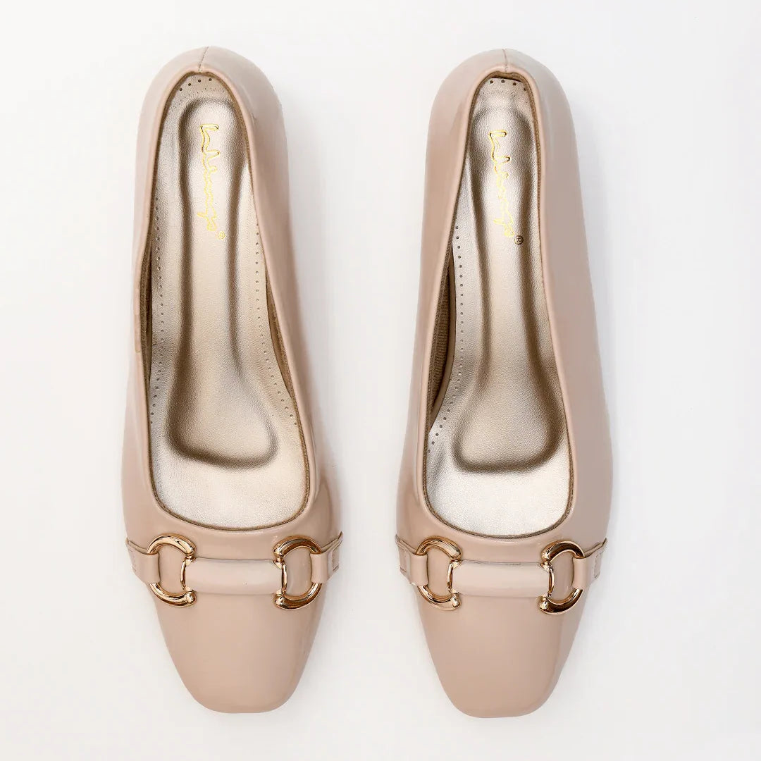 Classic Low Heel Pumps - Beige