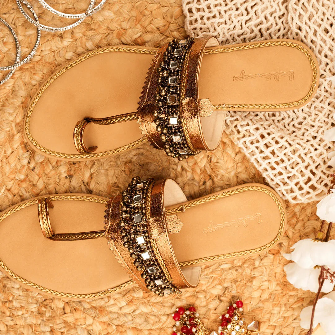 Artisan Kolhapuri Flats - Copper