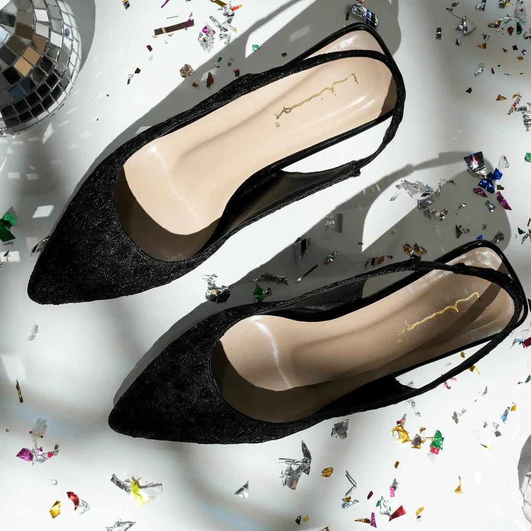 Couture Gemstone Block Heels-Black