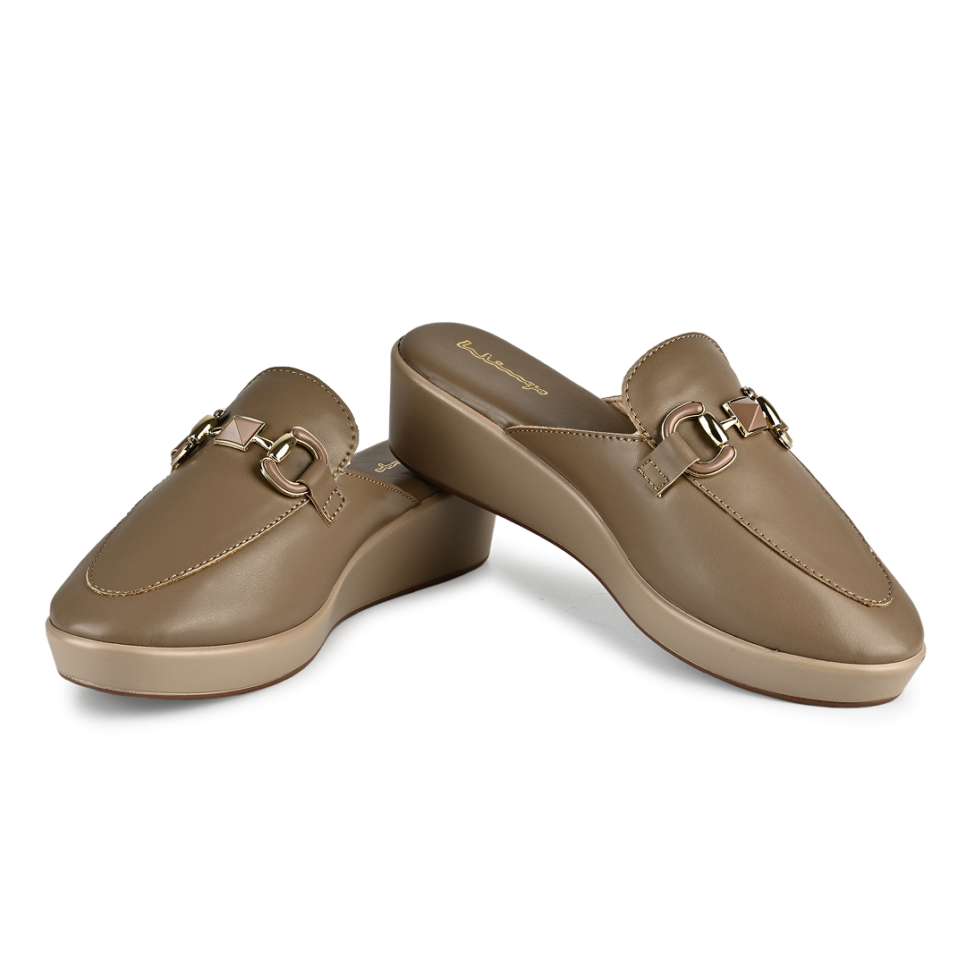 Gina Horsebit Mule Loafers - Brown