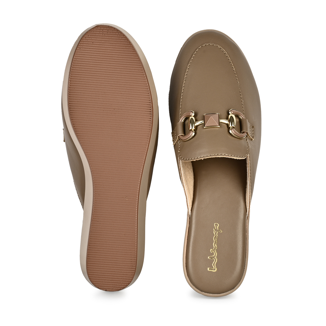 Gina Horsebit Mule Loafers - Brown