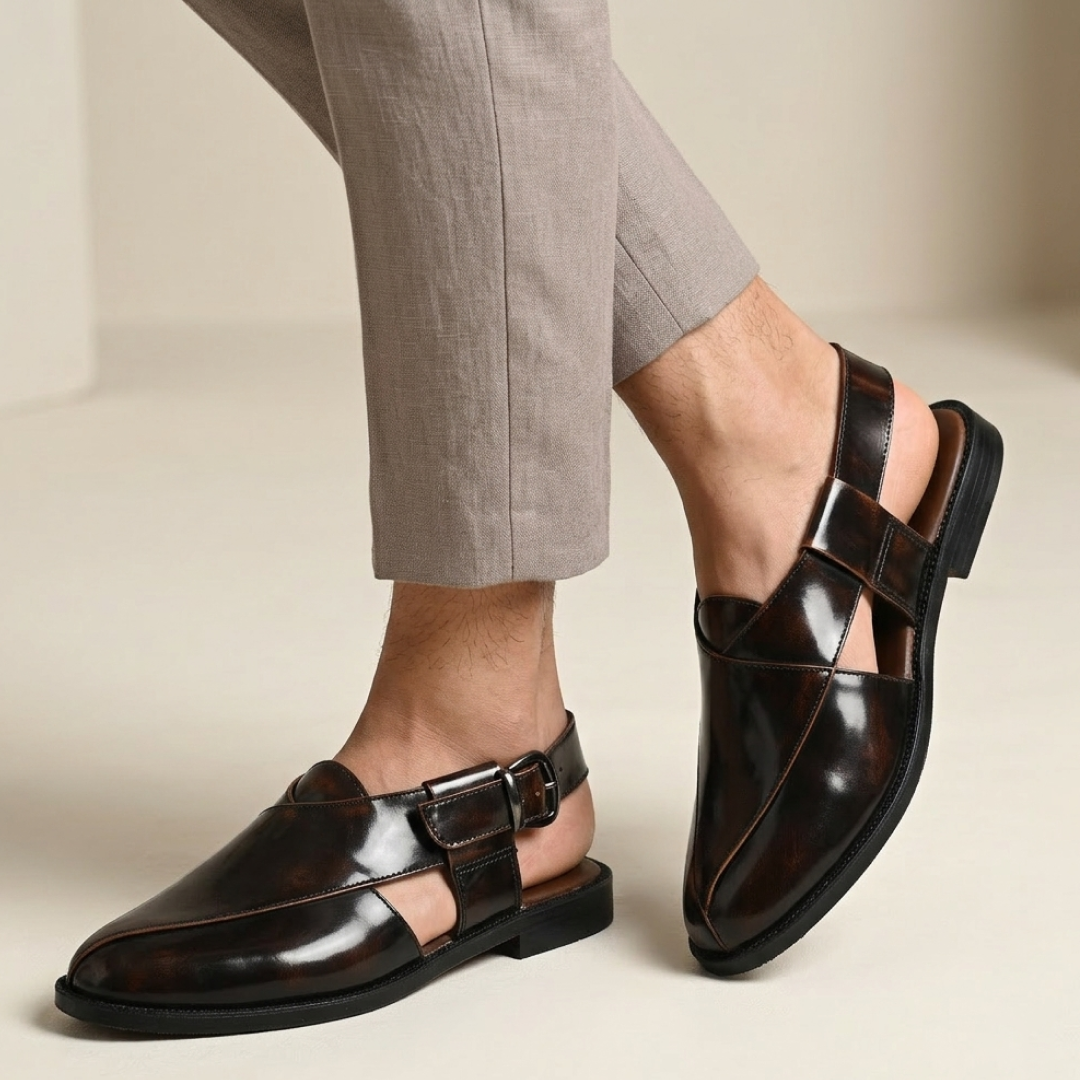 Heritage Leather Sandal - Dark Brown