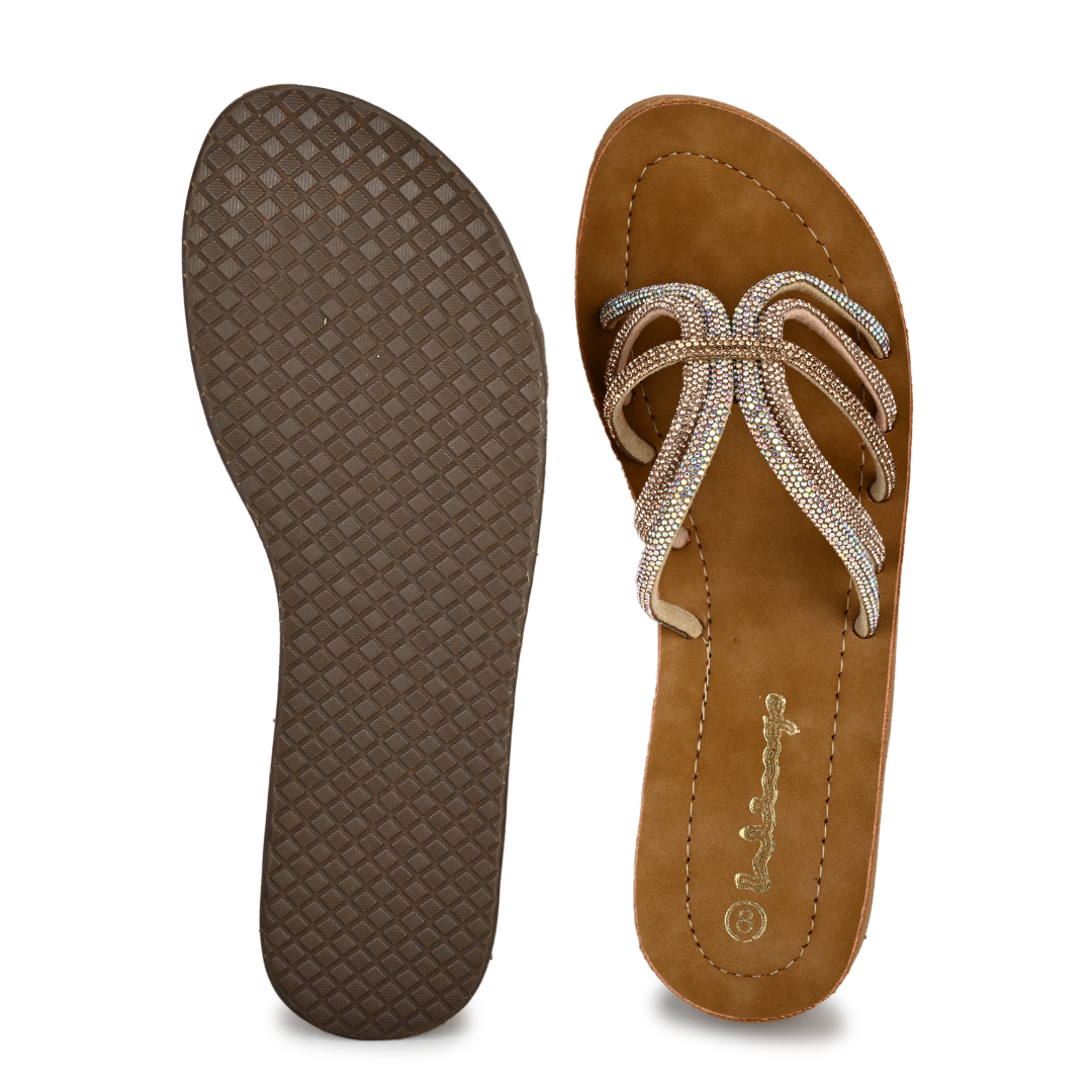 Kate Rhinestone Strappy Platforms - Rose Gold