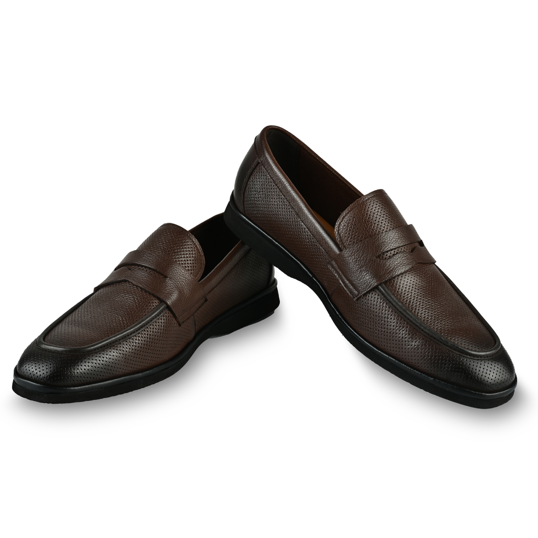 Brit Leather Penny Moccasins - Dark Brown