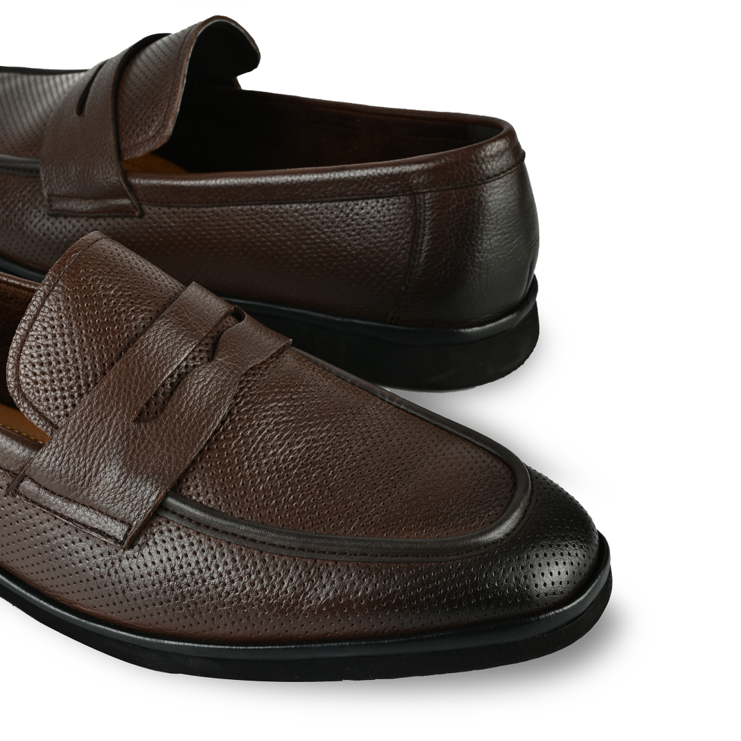 Brit Leather Penny Moccasins - Dark Brown