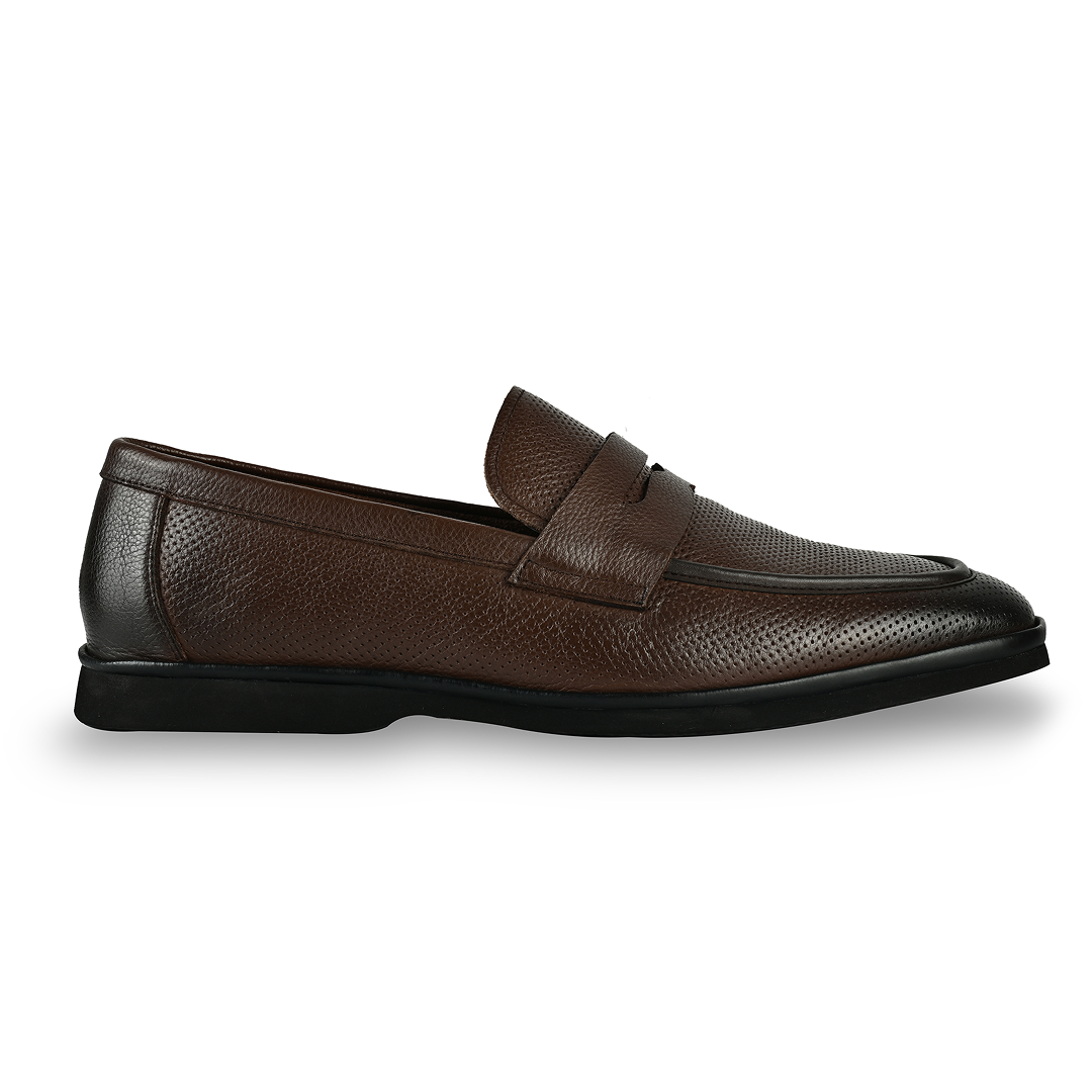 Brit Leather Penny Moccasins - Dark Brown