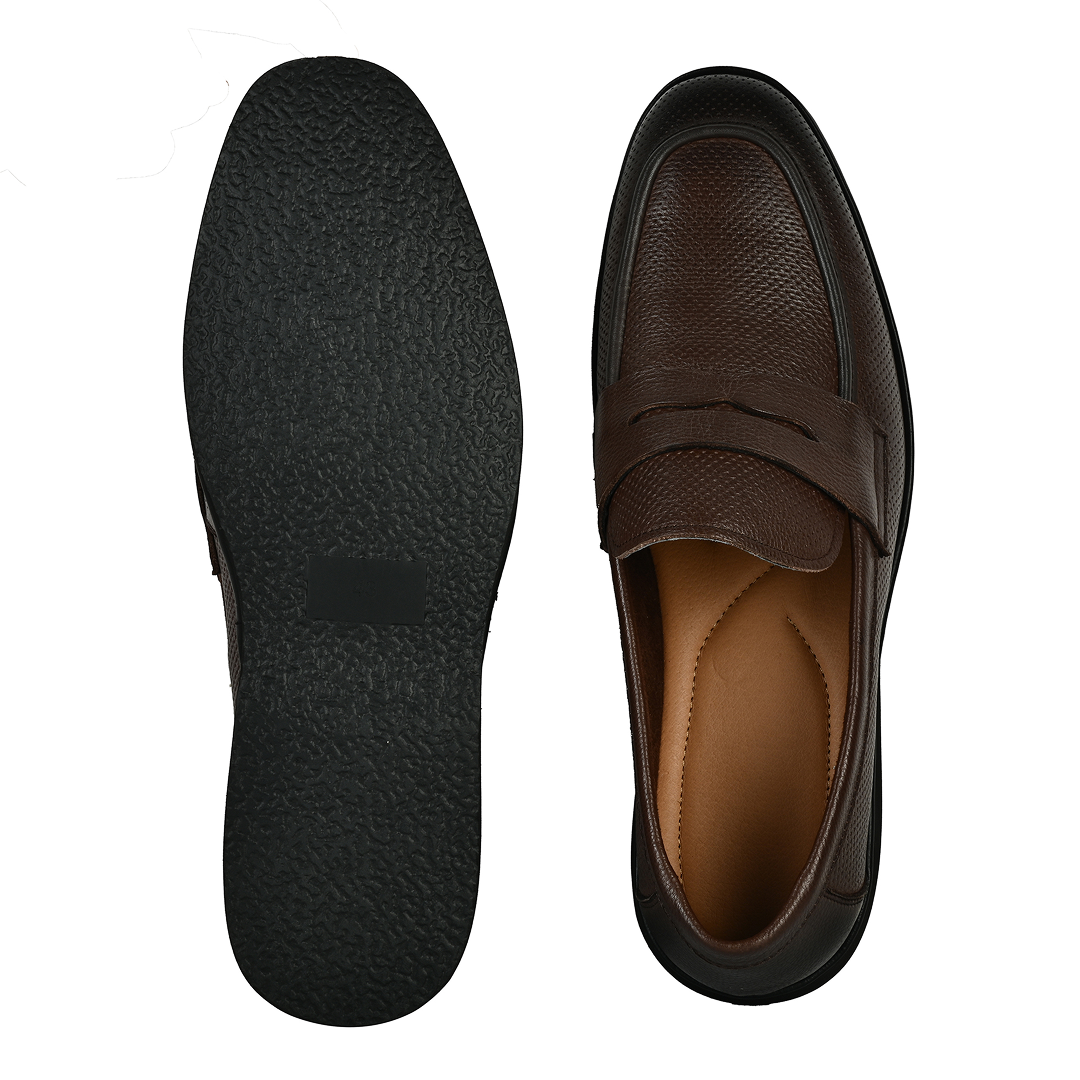 Brit Leather Penny Moccasins - Dark Brown