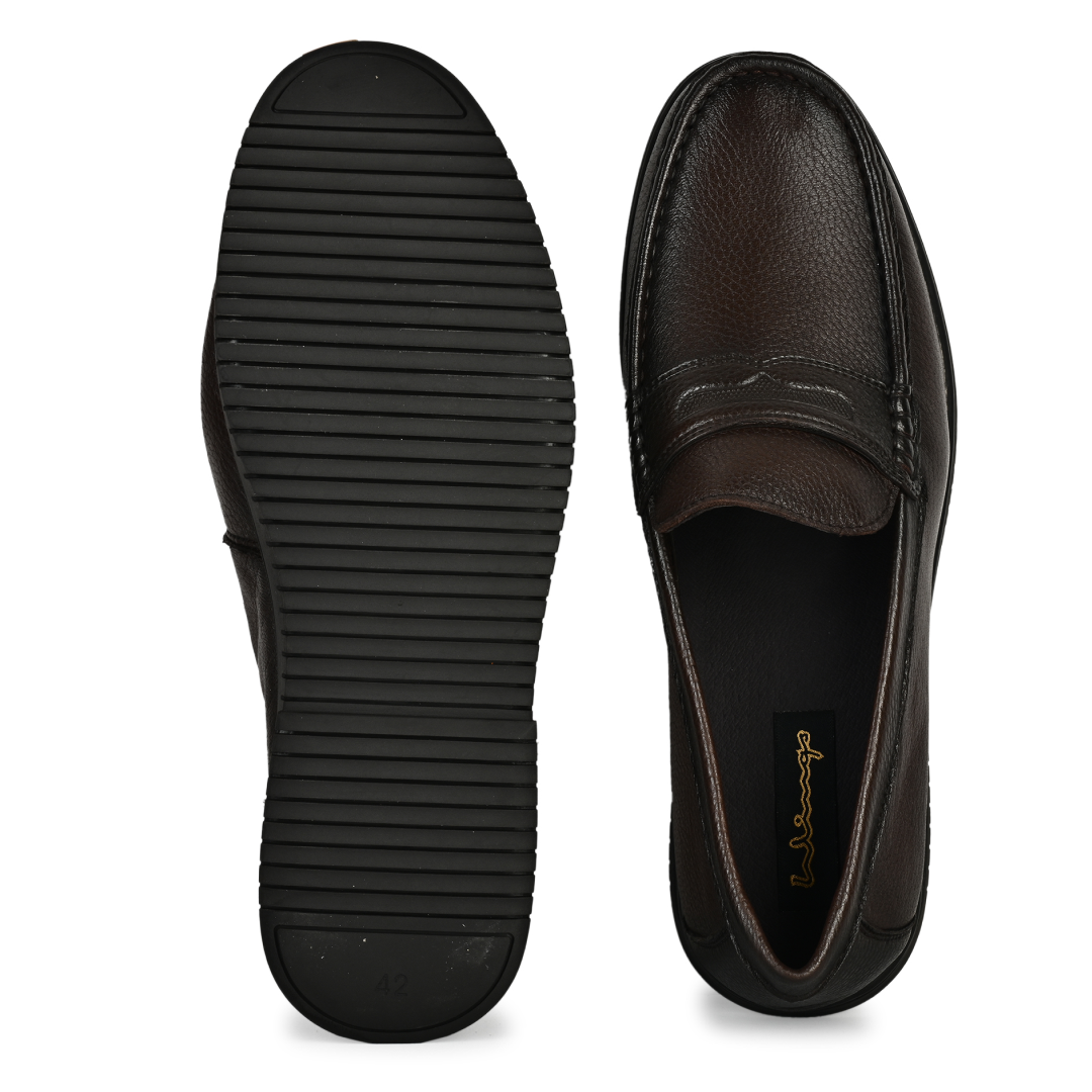 Shelby Leather Penny Moccasins - Dark Brown