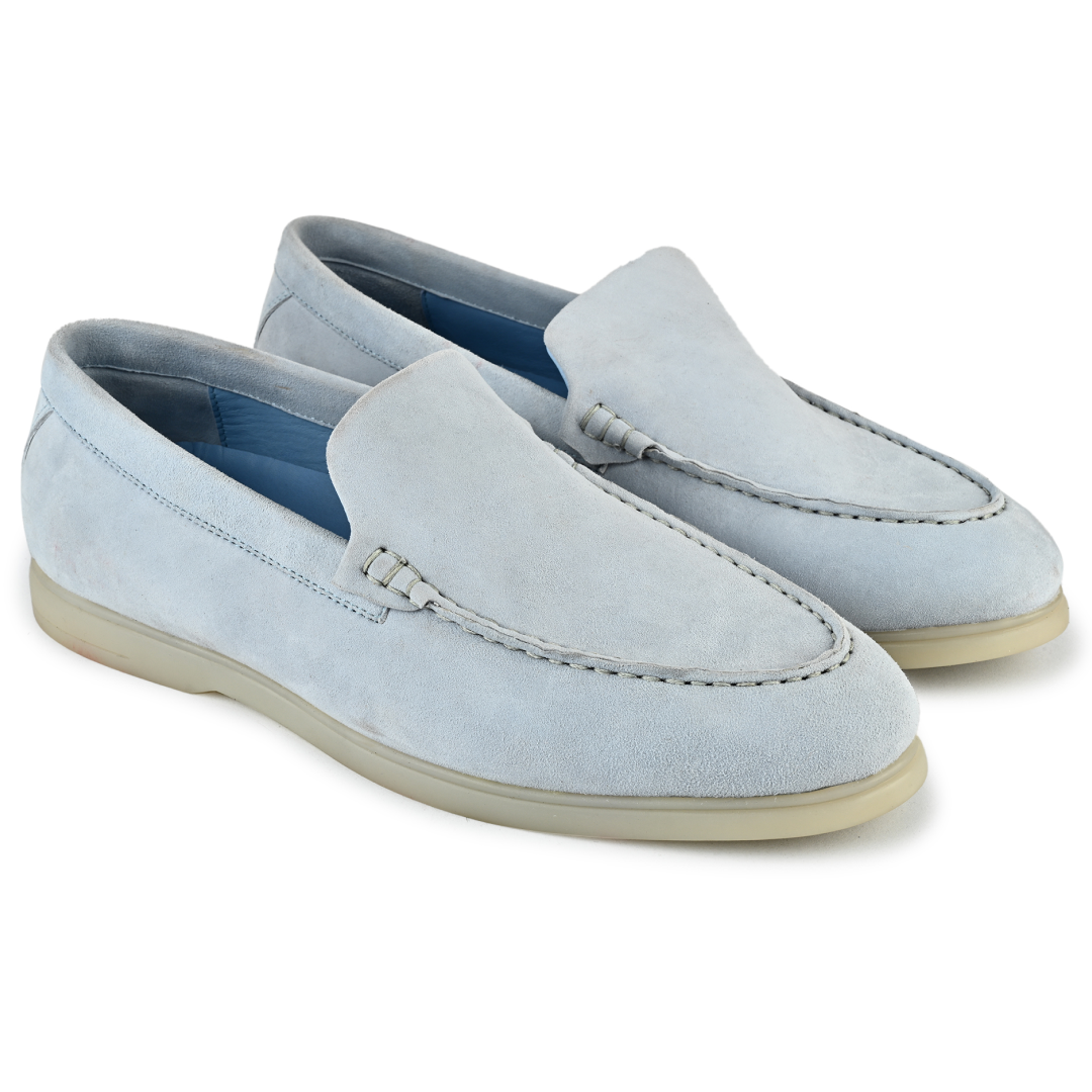 Midnight Suede Slipons - Light Blue