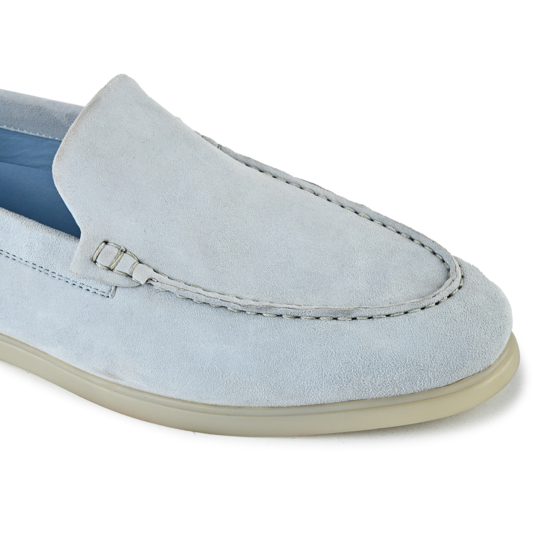 Midnight Suede Slipons - Light Blue