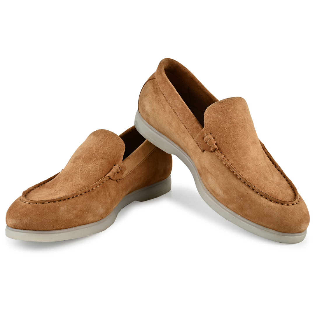 Midnight Suede Slipons - Tan