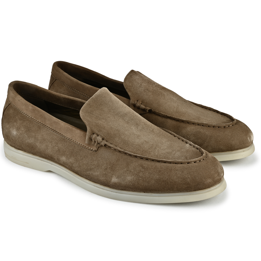 Midnight Suede Slipons - Beige