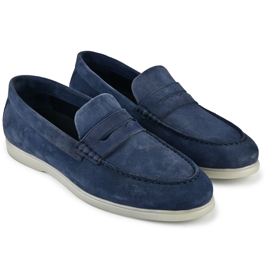 Roma Suede Loafers - Blue