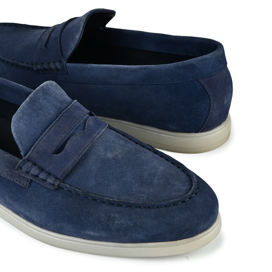 Roma Suede Loafers - Blue