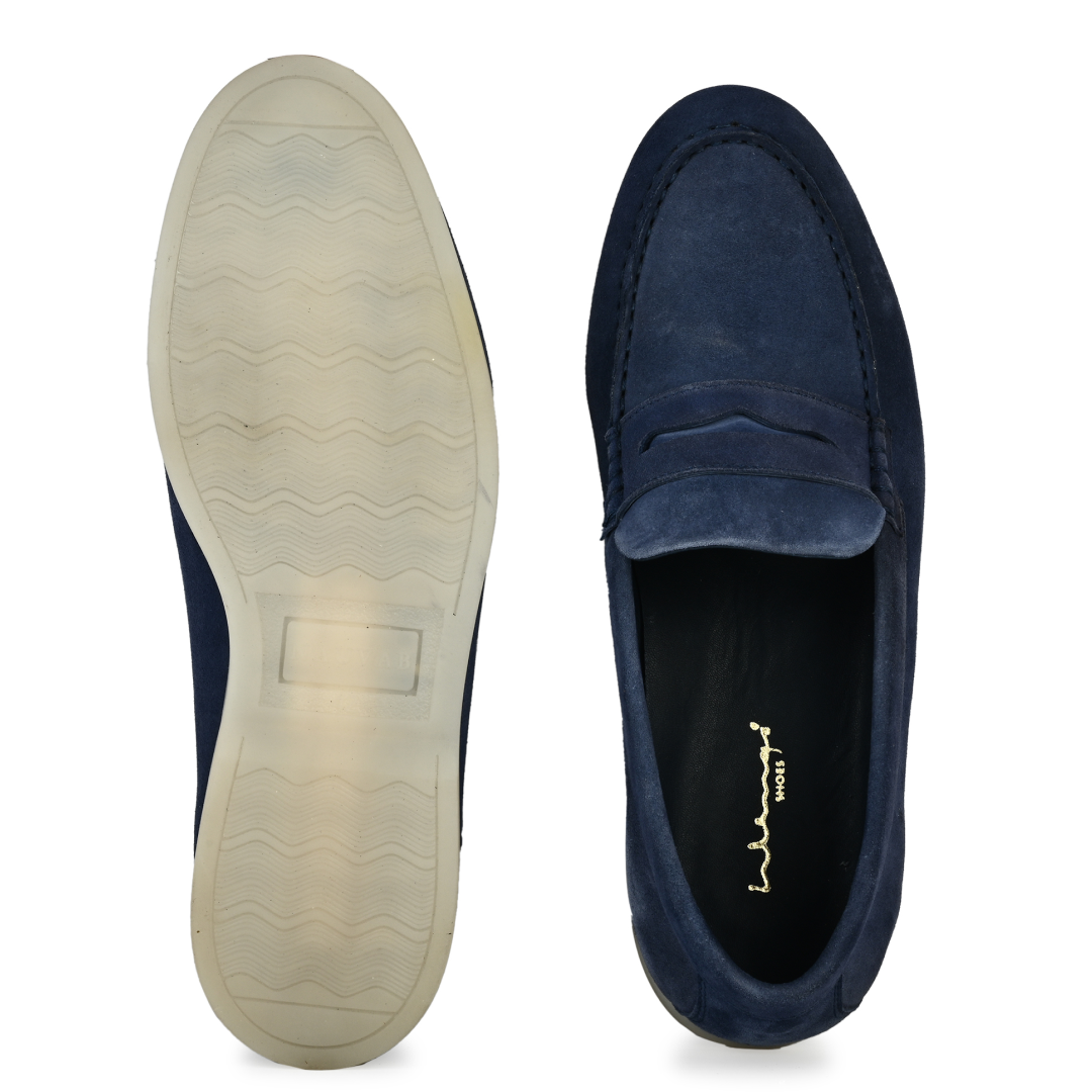 Roma Suede Loafers - Blue