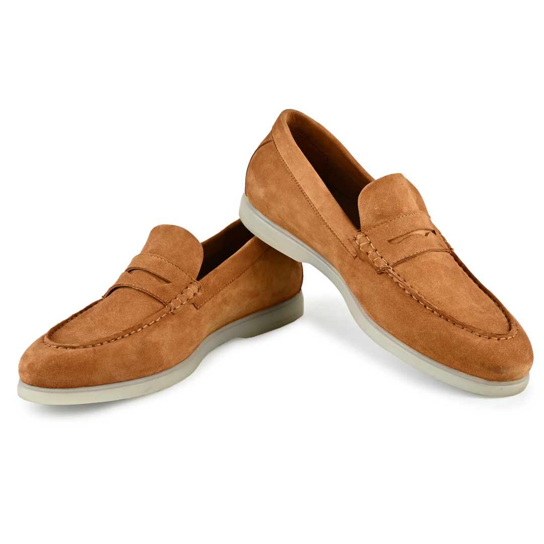 Roma Suede Loafers - Tan