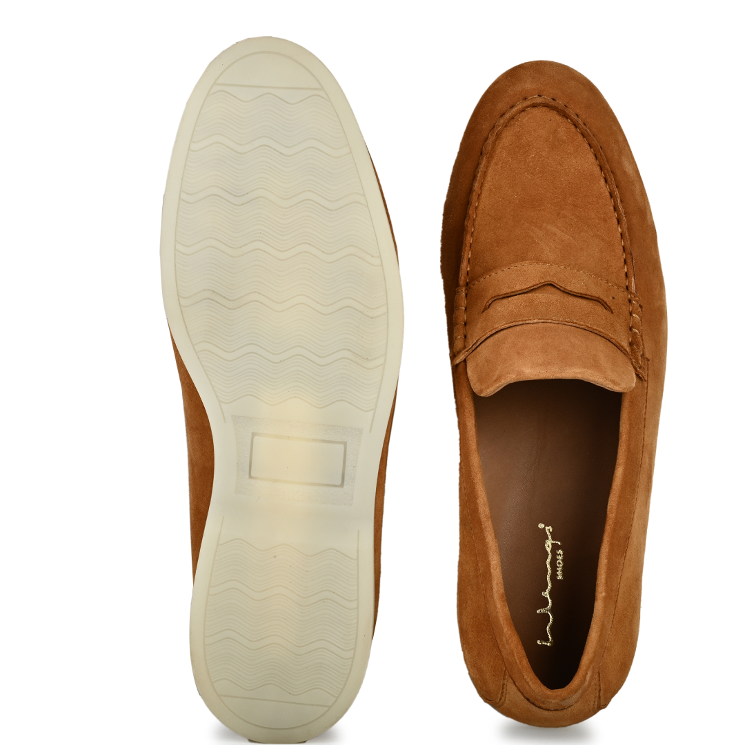 Roma Suede Loafers - Tan