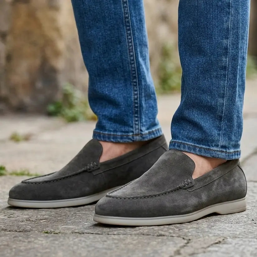 Midnight Suede Slipsons - Grey