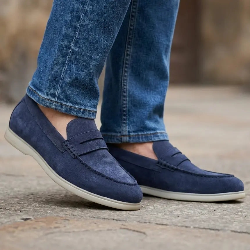Roma Suede Loafers - Blue