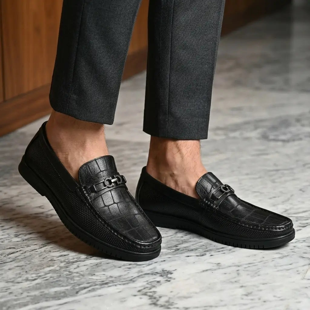 Torino Horsebit Loafers - Black