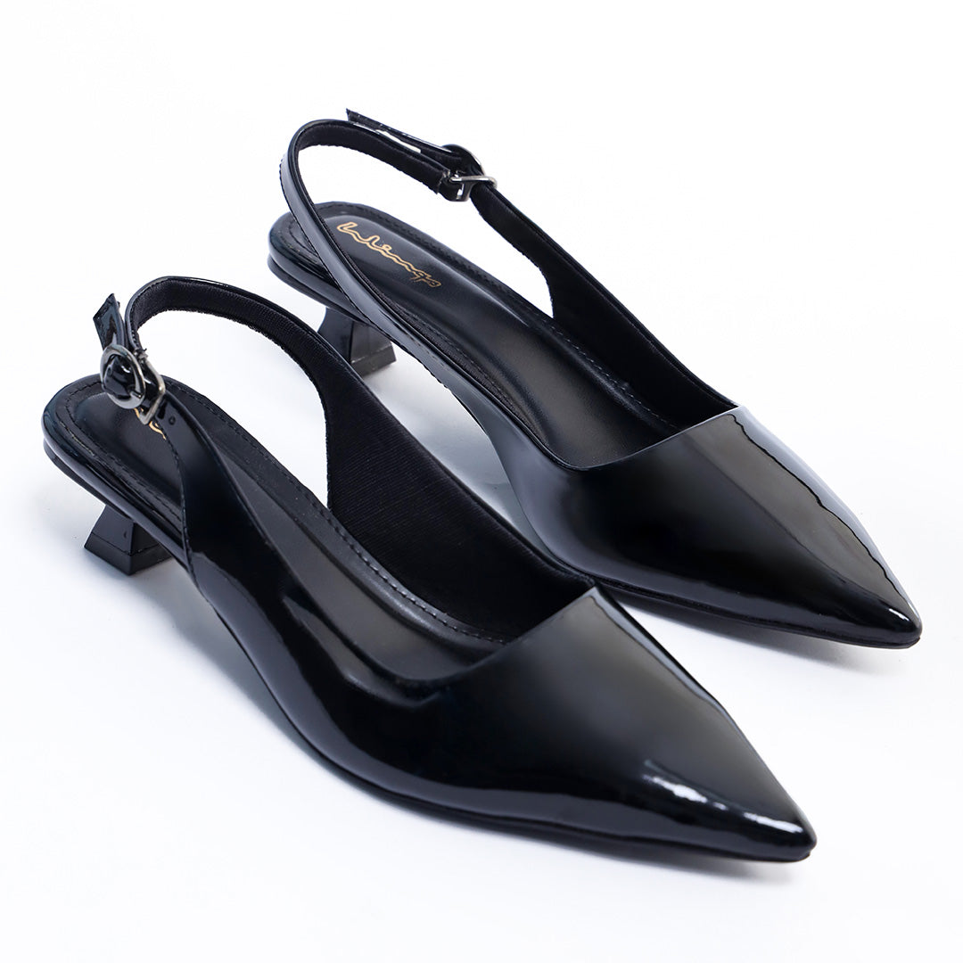 Pointed Classic Pumps - Glossy Black
