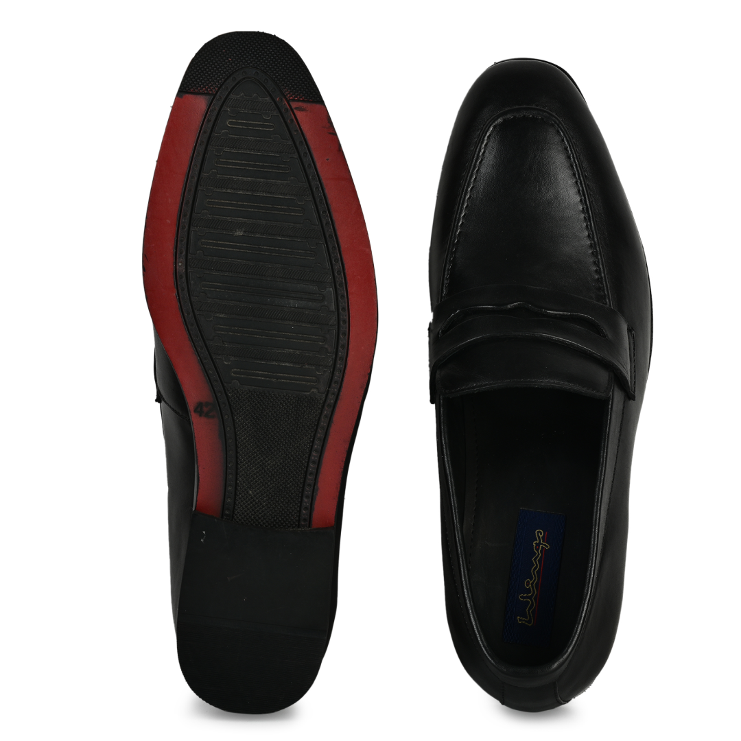 Allen Leather Penny Moccasins - Black