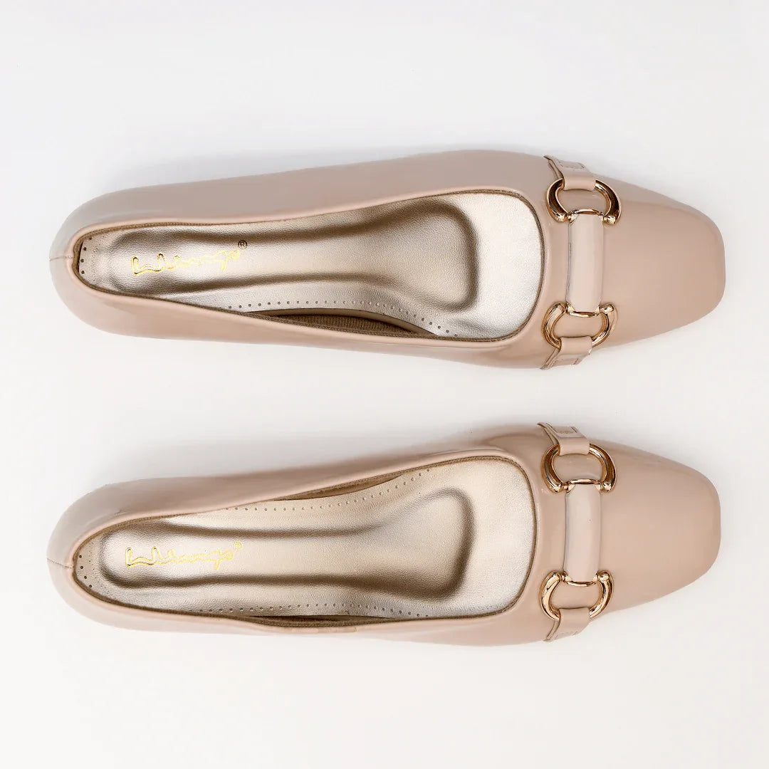Classic Low Heel Pumps - Beige