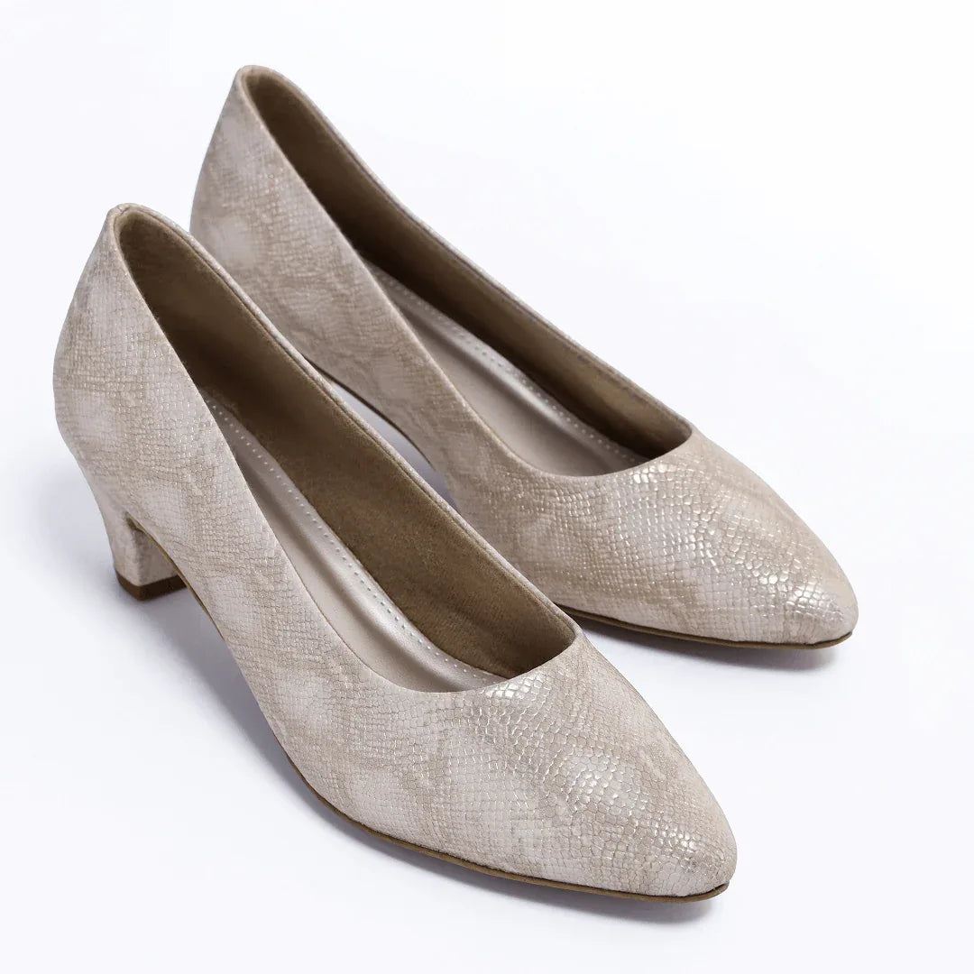 Everyday Elegance Pumps - Nude Printed