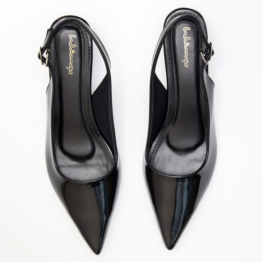 Pointed Classic Pumps - Glossy Black