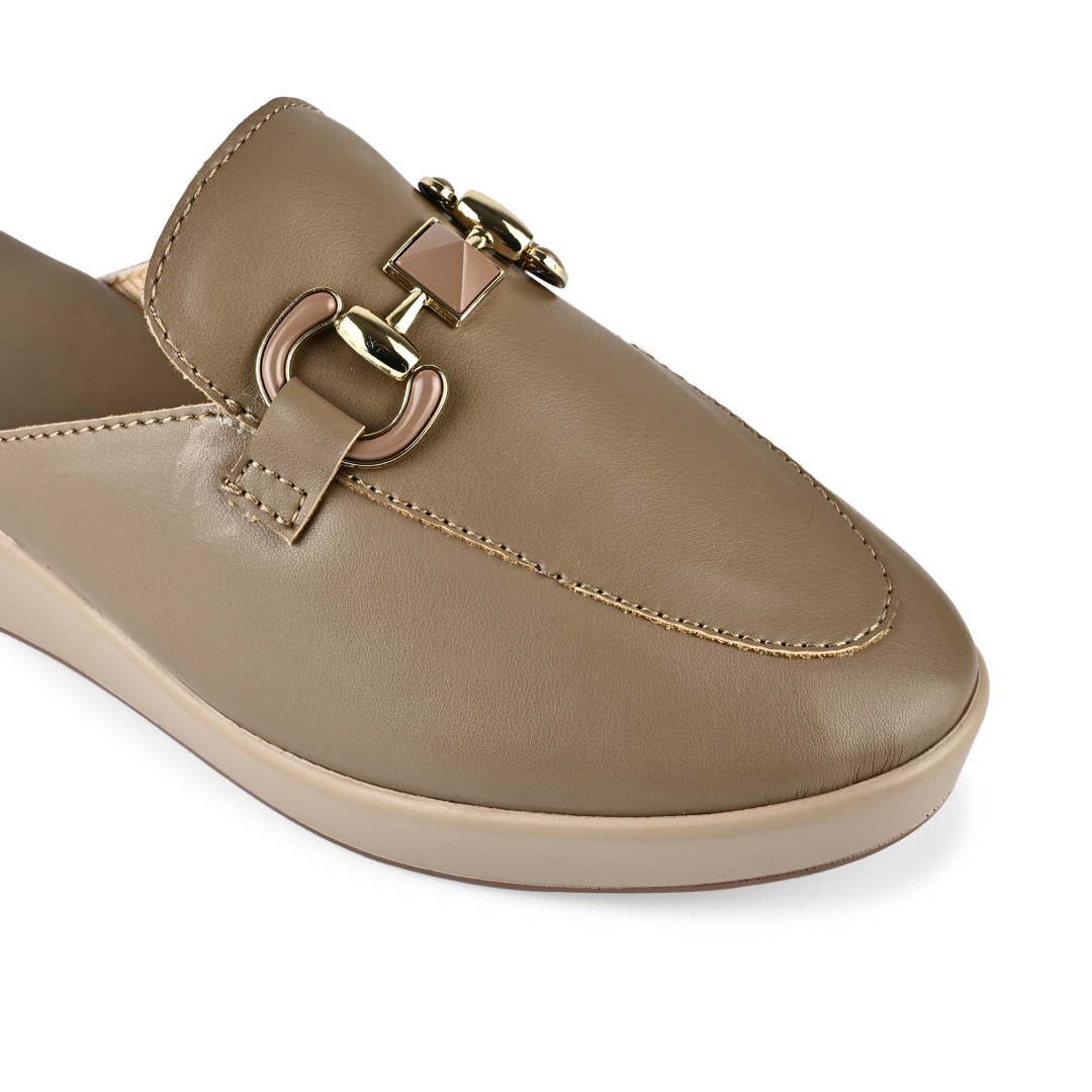 Gina Horsebit Mule Loafers - Brown