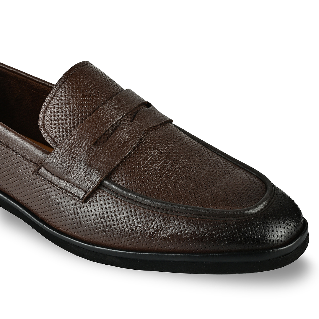 Brit Leather Penny Moccasins - Dark Brown