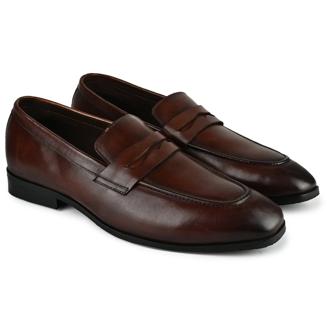 Allen Leather Penny Moccasins - Brown