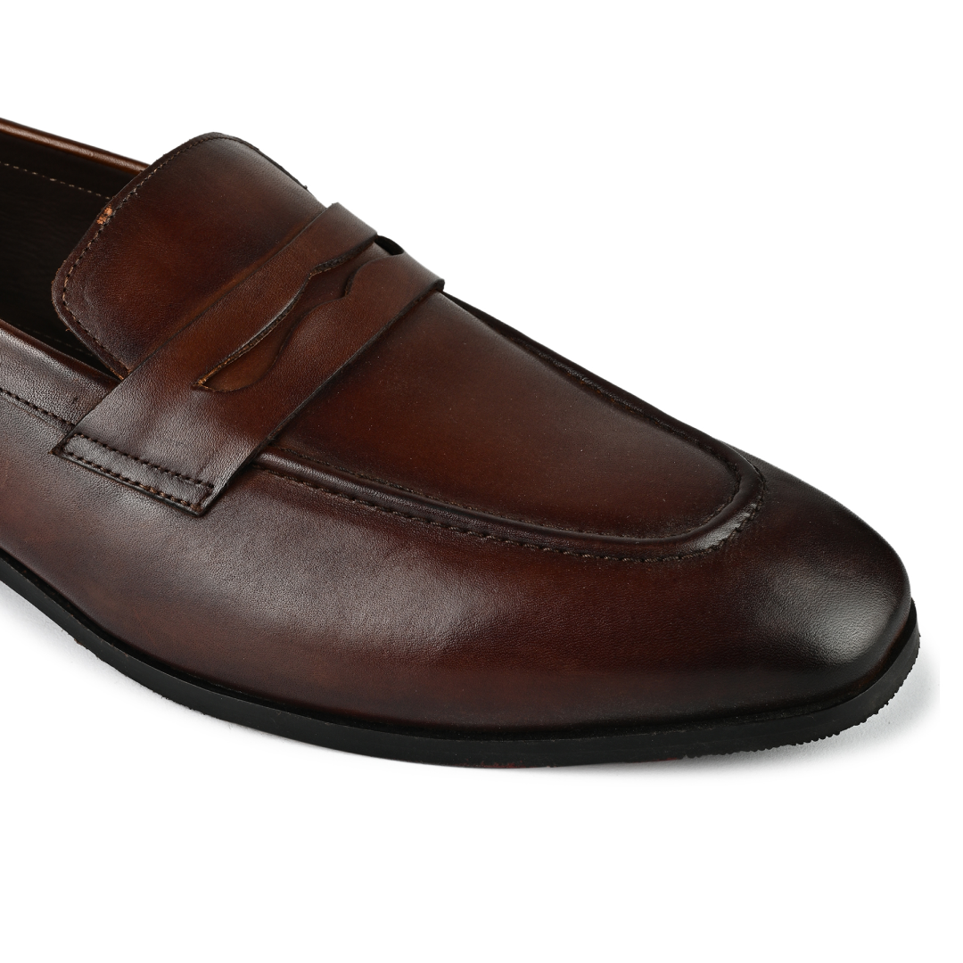 Allen Leather Penny Moccasins - Brown