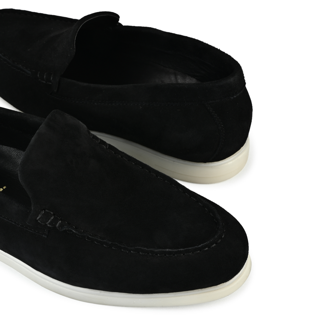 Midnight Suede Slipons - Black