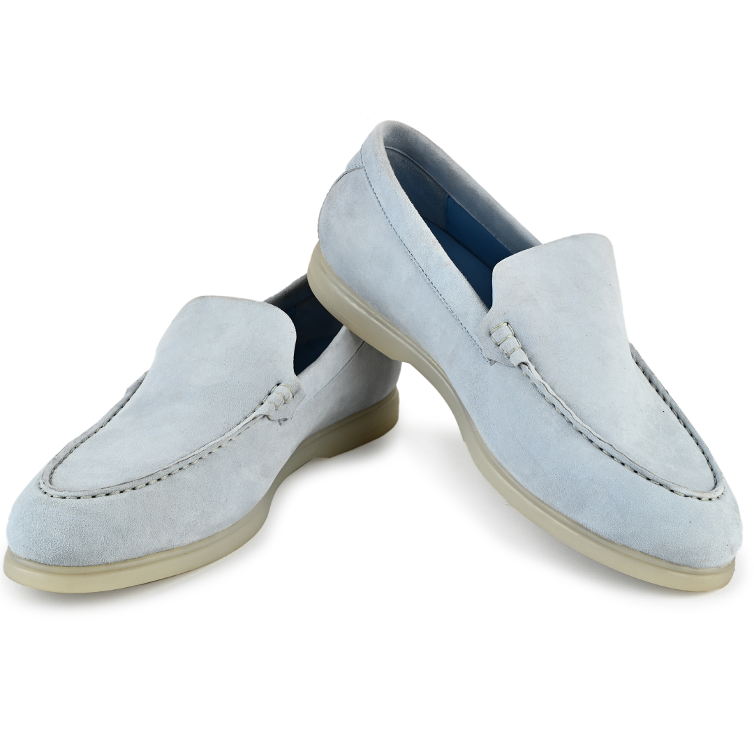 Midnight Suede Slipons - Light Blue