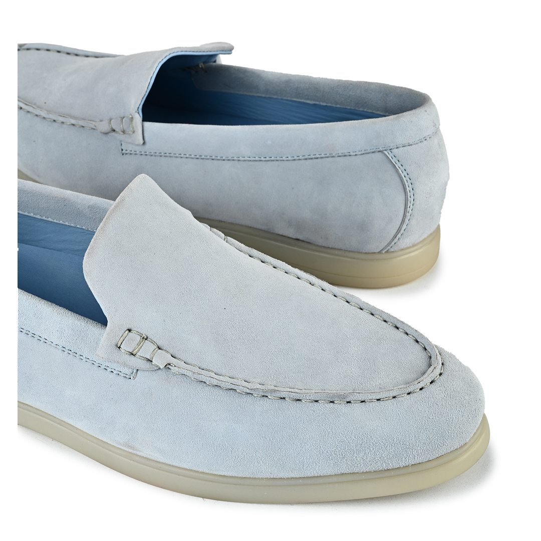 Midnight Suede Slipons - Light Blue