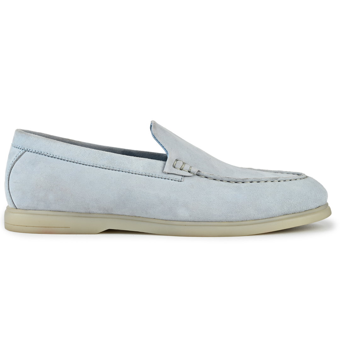Midnight Suede Slipons - Light Blue