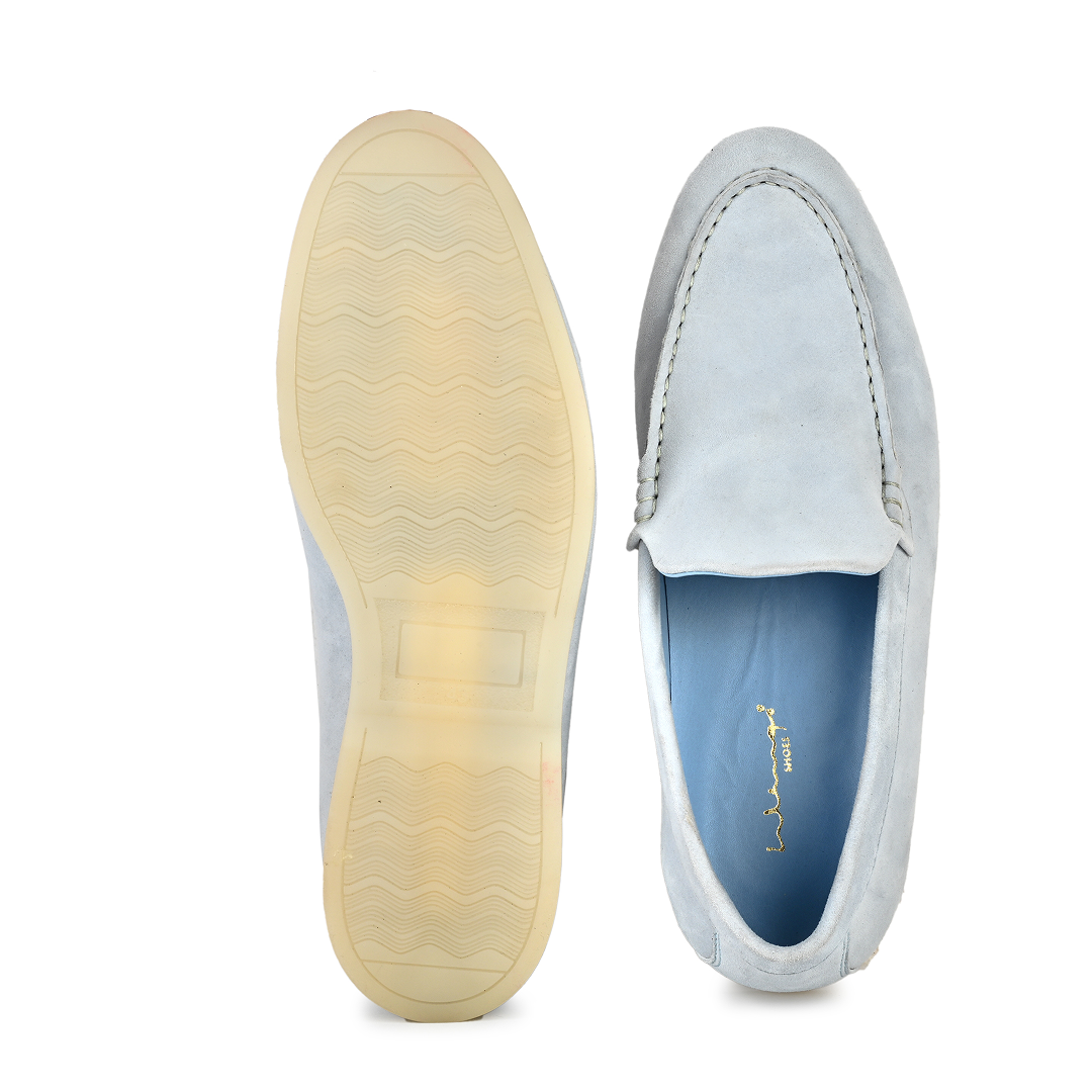 Midnight Suede Slipons - Light Blue