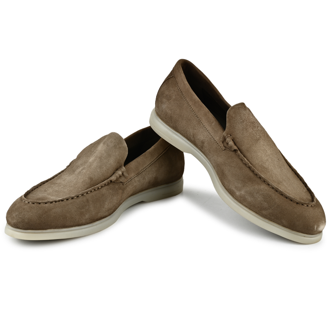 Midnight Suede Slipons - Beige