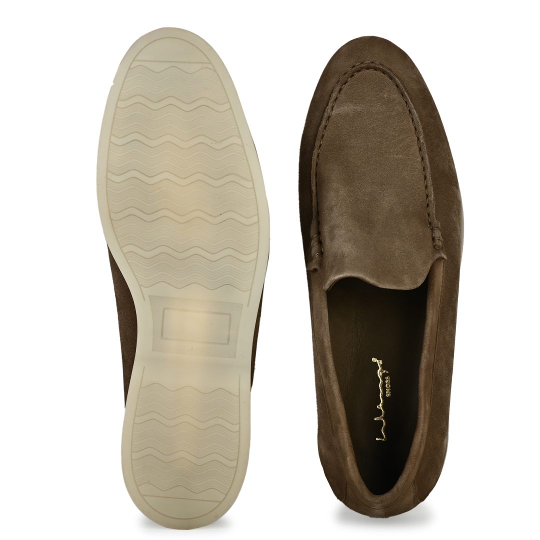 Midnight Suede Slipons - Beige