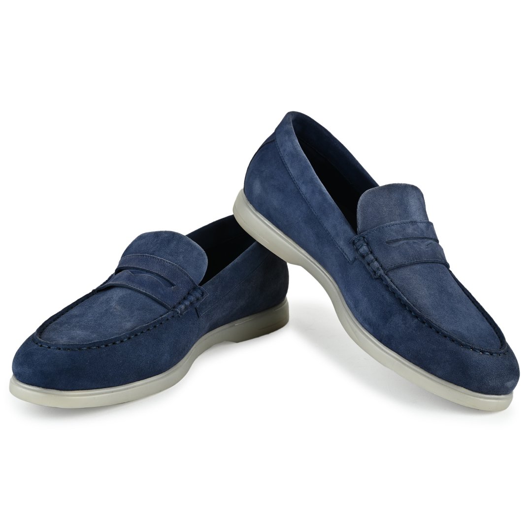 Roma Suede Loafers - Blue