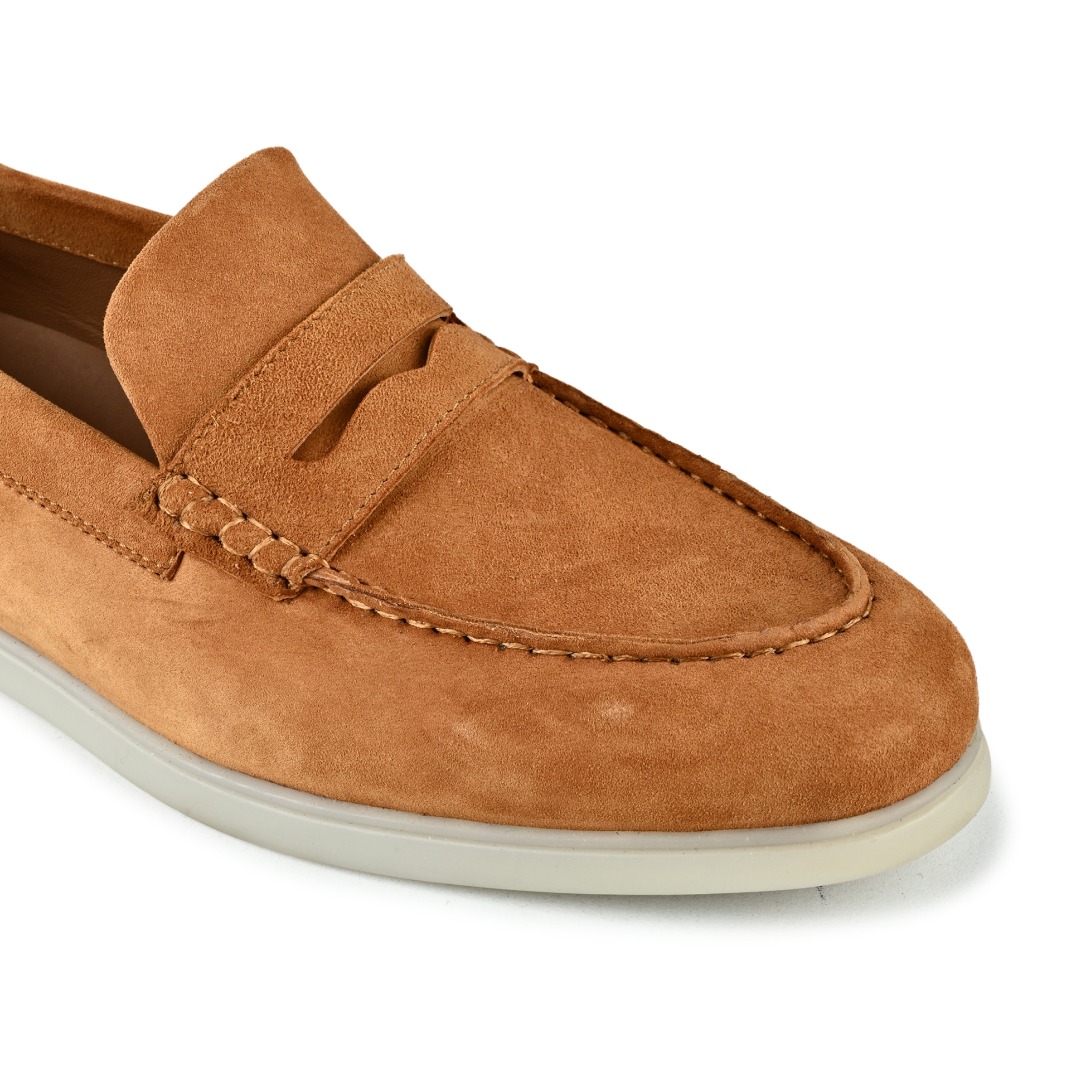 Roma Suede Loafers - Tan