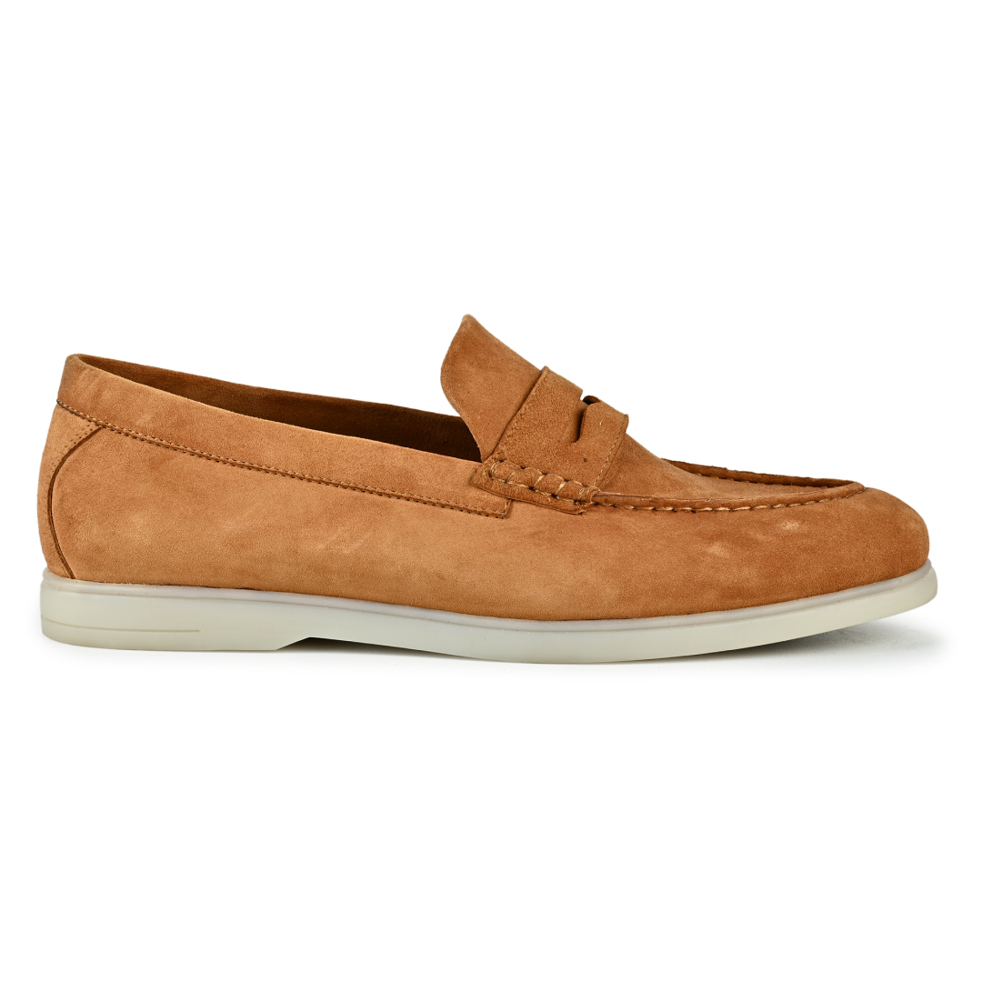 Roma Suede Loafers - Tan
