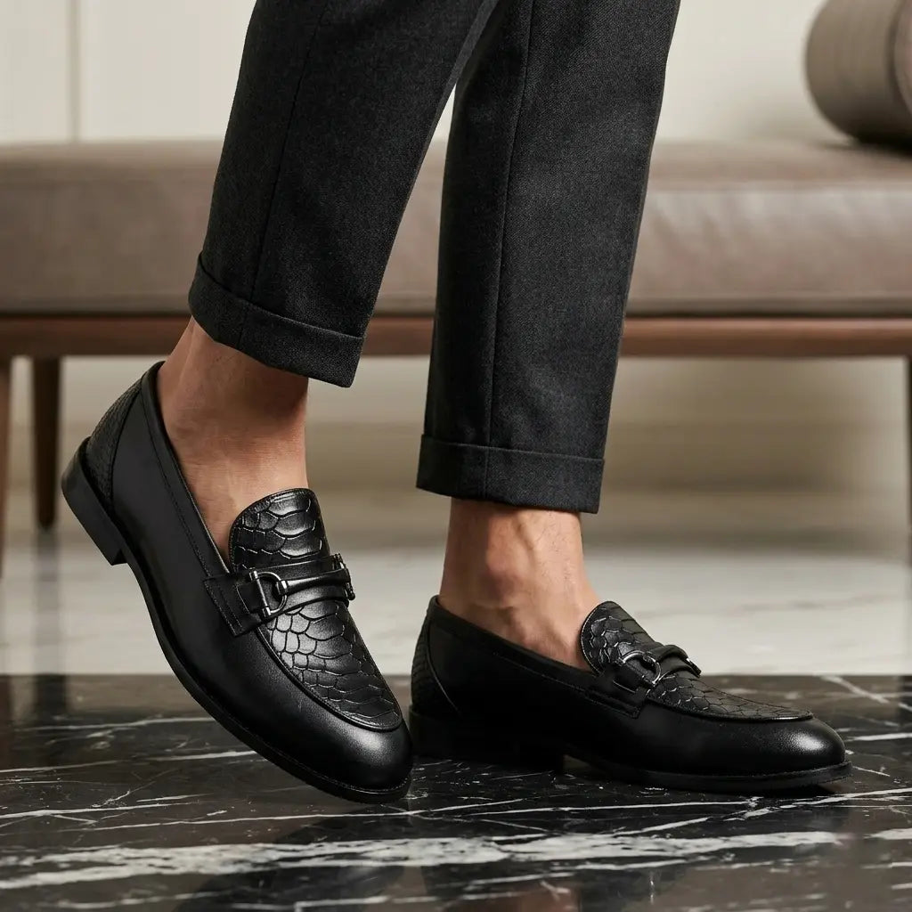 Croc Bit Loafers - Black