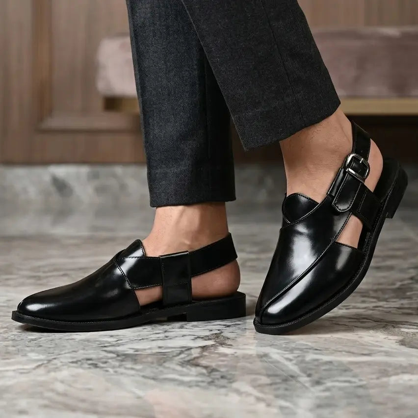 Heritage Leather Sandal - Black